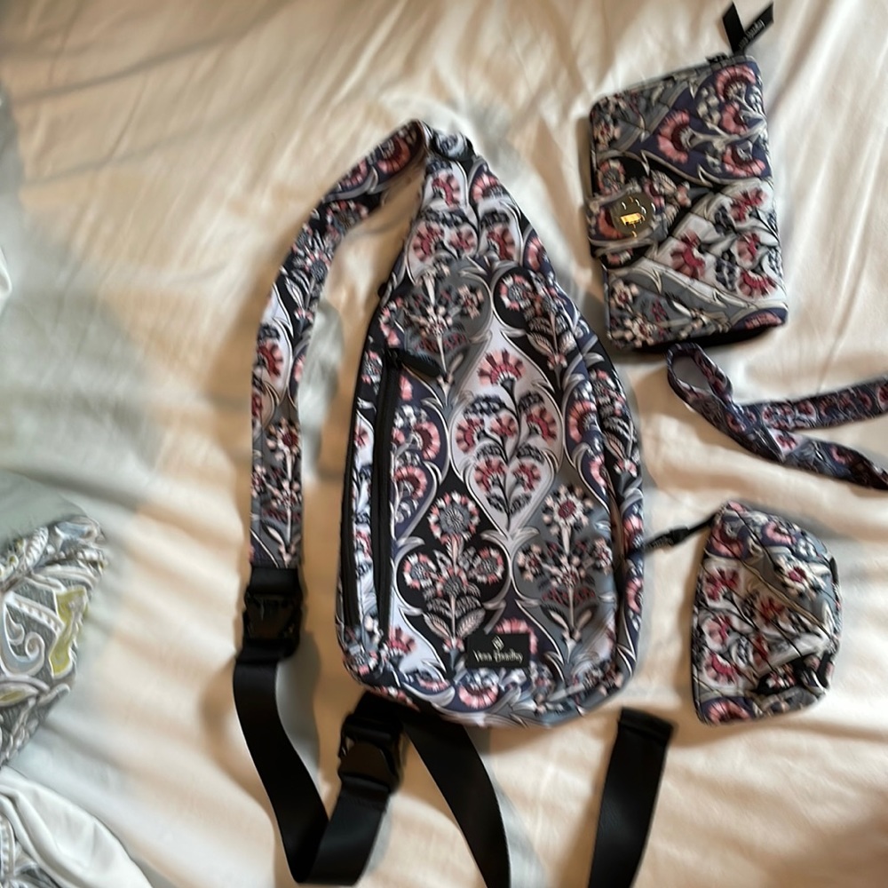 Vera Bradley sling, wallet, change purse, headband